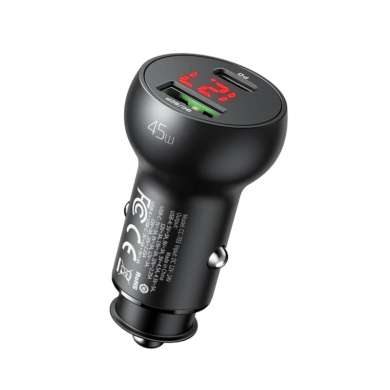 شارژر فندکی مک دودو مدل CC-7030 توان ۴۵ وات دو پورت